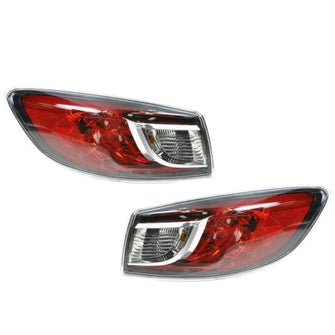 Autos Part Outlet™ New Driver & Passenger Side Outer 2 Piece Tail Light Set Compatible with 2010-13 Mazda 3 Sedan without LED Lights