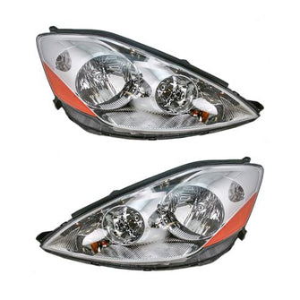 Autos Part Outlet™ New Driver & Passenger Side 2 Piece Headlight Set Compatible with 2006-10 Toyota Sienna