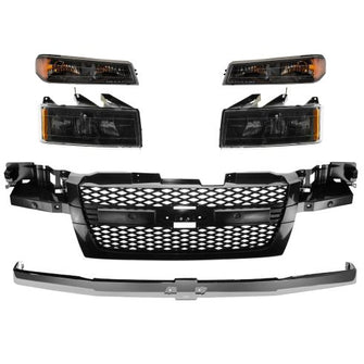 Autos Part Outlet™ New Grille Headlights Parking Lights Kit Set Compatible with 2004-2012 Chevy Colorado